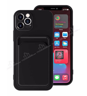 ALPERENILT iPhone 13 Pro Max Cardy Soft Kartlık Soft Kılıf (Siyah)