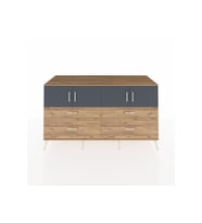 Kronos Konsol 2 Raflı 4 Çekmeceli 4 Kapaklı 176x59x99 Çam-Antrasit/Çam