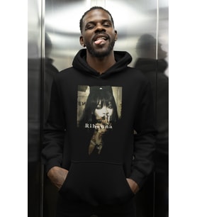 Tasarım Rihanna Baskılı Unisex Oversize Şarkıcı Hoodie
