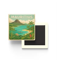 Mauritius - Mauritius - Paper Cut Art - Baskılı Buzdolap Magneti Kare - 9x9 cm
