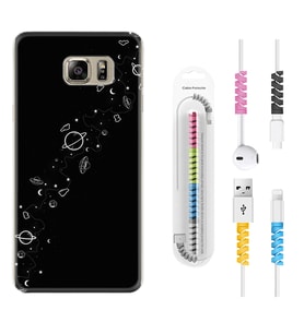 Samsung S7 Edge S20 Fe Plus Ultra S21 S22 Kılıf Kablo Koruma Spiral Silikon Planet 1620
