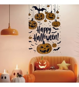 Periboia Halloween Temalı Balkabaklı Duvar Sticker Seti (Karışık)