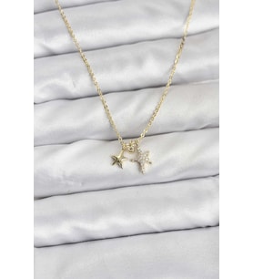 Pirinç Gold Renk Yıldız Minimal Kadın Kolye TJ-BKO10797