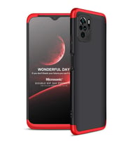 Microsonic Xiaomi Redmi Note 10S Kılıf Double Dip 360 Protective Siyah Kırmızı