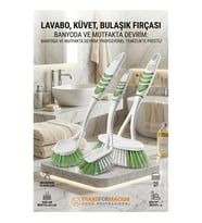 3'Lü Profesyonel Temizlik Fırçası Seti - Ergonomik Banyo, Lavabo Bulaşık Fırçası 723095