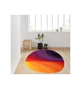 Eliana Home Baskılı, Yıkanabilir Kaymaz Taban Yuvarlak Halı LNA7283 120x120 cm (Kırmızı)
