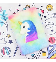 Renkli Gökkuşağı Unicorn Squishyli Peluş Defter