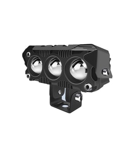 1 Adet Led Spot Işık Ve Sarı Beyaz Projektör Lens 3 Gözlü Dikdörtgen Baykuş Led Off Road Lamba Motosiklet