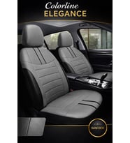 BMW 1 Serisi 2004 ve Sonrası Uyumlu Colorline Elegance Deri Füme Siyah Koltuk Kılıfı