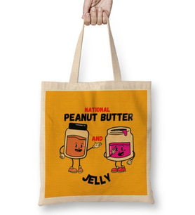 National Peanut Butter and Jelly Day Bez Çanta Uzun Saplı