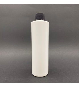 250 cc Beyaz PE  Şişe - Siyah  Kapaklı- 250ml Kapaklı Plastik Şişe x 10 Adet