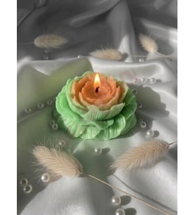 Mumelia Candles Şakayık Figürlü - Doğal Soya Blok Dekoratif Mum - Yeşil