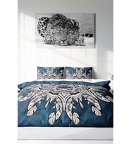 Çift Kişilik ( Lastikli Çarşaflı ) %100 Pamuk Saten Nevresim Takımı Ethnic Mandala3