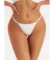 Amora Secret Zincir Kalp Detaylı Fantezi Beyaz String Tanga