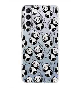 Samsung Galaxy S21 Plus Kapak Panda Tasarımlı Şeffaf Silikon Kılıf