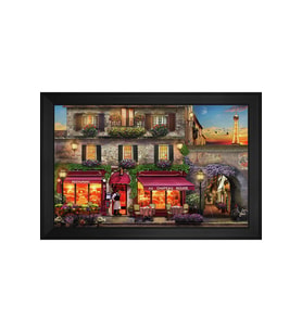 Manzara Temalı Kanvas Tablo 80 x 110 cm Siyah Çerçeve