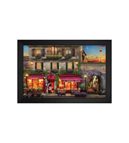 Manzara Temalı Kanvas Tablo 80 x 110 cm Siyah Çerçeve