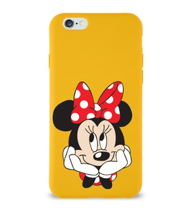 Apple iPhone 6 Uyumlu Lansman Kılıf Minnie Mouse Tasarımlı Altı Kapalı İçi Kadife Kaplı  Kapak (Şeffaf)