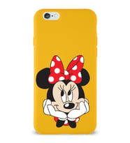 Apple iPhone 6 Uyumlu Lansman Kılıf Minnie Mouse Tasarımlı Altı Kapalı İçi Kadife Kaplı  Kapak (Şeffaf)