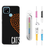 Realme C11 C21 C21Y C25Y C11 2021 Kılıf Kablo Koruma Spiral Silikon Cats 1792