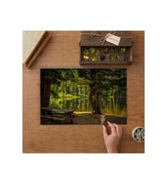 Orman - Göl - Bank Tasarımı 240 parça Ahşap Puzzle Ahşap Kutuda MP04867