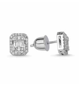 0.69 Carat F Renk Pırlanta Küpe KPB10 (Çok Renkli)