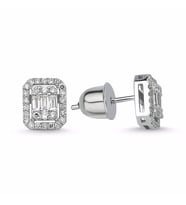 0.69 Carat F Renk Pırlanta Küpe KPB10 (Çok Renkli)