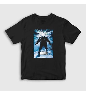 Presmono Unisex Çocuk Siyah Poster Movie Film The Thing T-Shirt 455439tt