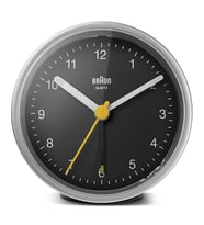 BRAUN BC12SB GÜMÜŞ-SİYAH KLASİK ANALOG ALARMLI MASA SAATİ