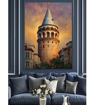 Galata Kulesi İstanbul Manzarası Dekoratif Kanvas - Mdf Ahşap Tablo