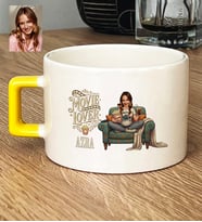 Kişiye Özel Karikatürlü Movie Lover Lüks Fincan Doğum Günü Hediyesi