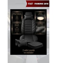 fiat fiorino 2018 Koltuk ve Kılıf uyumlu Siyah Lüks Yastık Minder 2 Minder 2 Yastık
