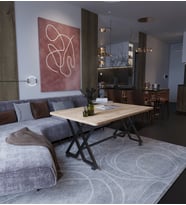 Reyyan Orta Sehpa Siyah Metal Ayak Tekerlekli 70 X110 (Atlantik Çam)