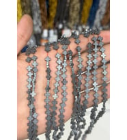 Hematit Taşı Artı Kesim Mat Gri 6x6mm Doğal Taş Dizi