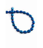 Hematit Doğal Taş Parlak Mavi Bombeli Oval Kesim 6x8mm Dizi [AA]