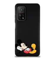 Xiaomi Mi 10T Soft Premier Kapak Mickey Mouse-F Tasarımlı Silikon Kılıf - Siyah (Şeffaf)