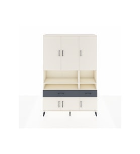 Arges Dolap 8 Raflı 2 Çekmeceli 6 Kapaklı 132x30x195 Aytaşı-Aytaşı/Antrasit