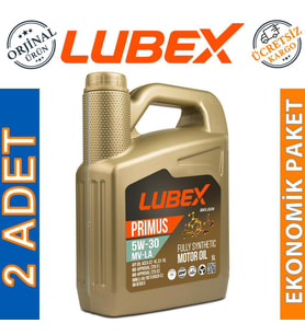 Lubex Primus MV-LA 5W-30 5 Lt Tam Sentetik Motor Yağı (2 Adet)