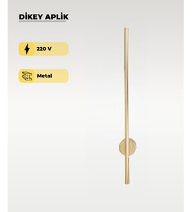 12W Gold Dikey Aplik - Gün Işığı