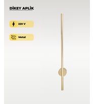 12W Gold Dikey Aplik - Gün Işığı