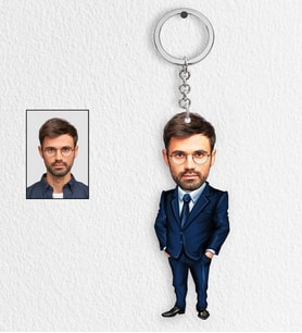Kişiye Özel Müdür Tasarımlı Karikatür Anahtarlık 5