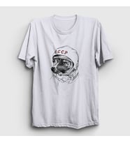 Presmono Unisex Beyaz Laika Space Traveler Cccp T-Shirt 405450tt