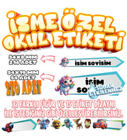 Okul Etiketi Kalem Defter Etiketi İsme Özel Etiket SET02