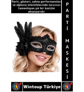 #PartiMaskesi Luxery Estetik Kostüm Davet Yılbaşı Cosplay Balo Şık Tüylü Venedik Parti Maskesi
