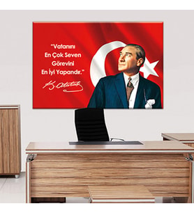Atatürk Makam Panosu Mustafa Kemal Kanvas Tablo (8 Farklı Ölçü)