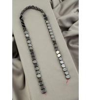 Hematit Doğal Taş Mat Füme Kare Kesim 8x8x3mm Dizi [AA]
