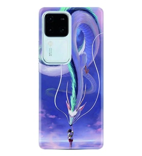 Vivo V30 Kılıf Silikon Desen Özel Seri Kız ve Ejderha 1742