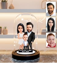 KİŞİYE ÖZEL AİLE TASARIMLI IŞIKLI KARİKATÜR FANUS BİBLO FN73