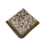 Mim Eşarp Prime Pamuk Çiçek Desenli Eşarp 90x90 cm (Taba)