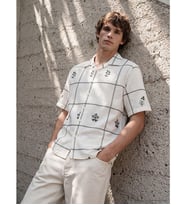 LCW Vision Beyaz Regular Fit Desenli Erkek Gömlek